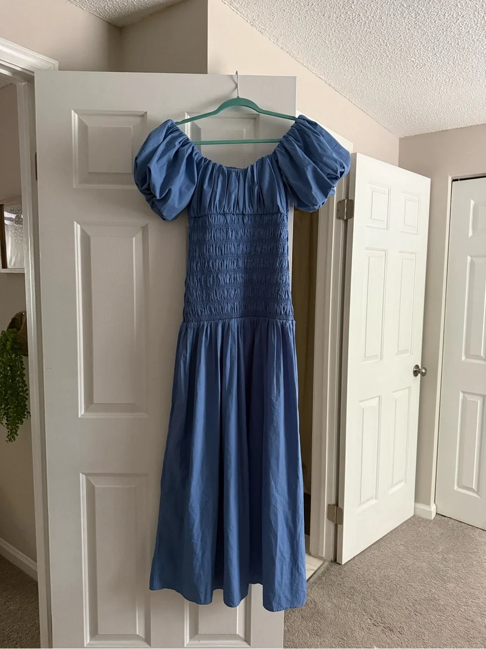 Abercrombie & Fitch Light Blue Smocked Off-Shoulder Dress